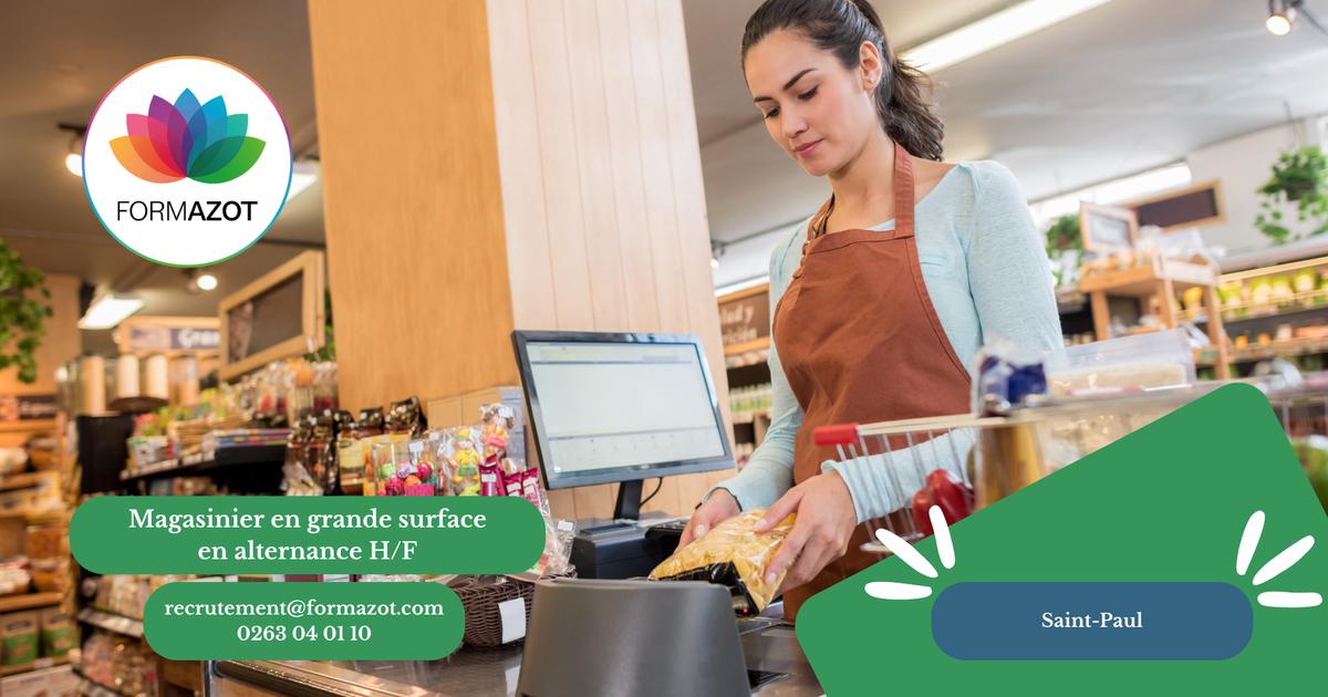 Magasinier en grande surface en alternance H/F-Saint Paul