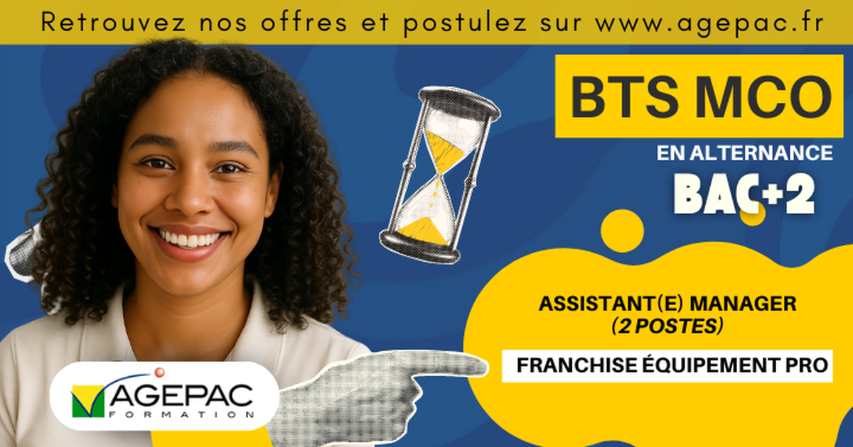 ASSISTANT(E) MANAGER (H/F) - BTS MCO EN ALTERNANCE - FRANCHISE ÉQUIPEMENT PRO – 2 POSTES | REF956