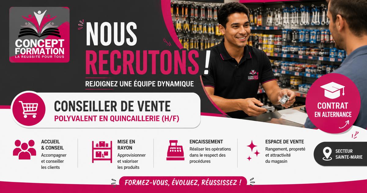 Conseiller de Vente Polyvalent en Quincaillerie H/F