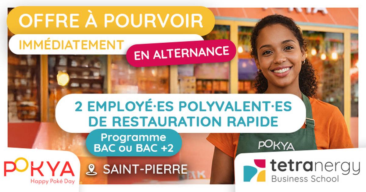2 EMPLOYÉ·ES POLYVALENT·ES EN RESTAURATION RAPIDE (Saint-Pierre)
