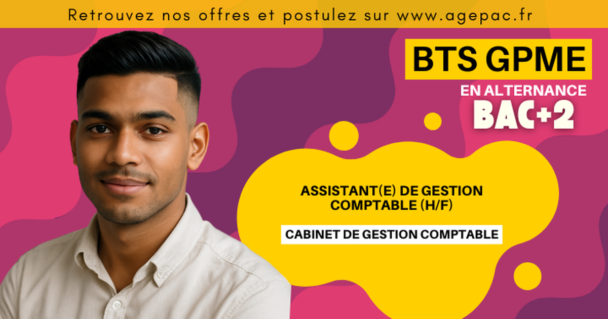 Assistant(e) de gestion comptable (H/F) - BTS GPME en alternance dans un cabinet de gestion comptable | REF00163
