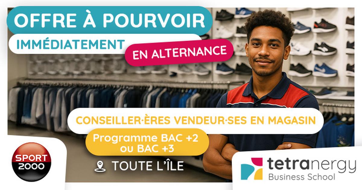 2 CONSEILLER·ÈRES DE VENTE EN MAGASIN DE SPORT (Toute l'île)