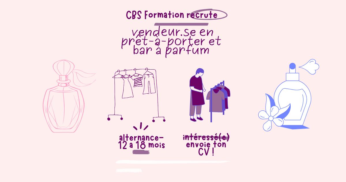 Conseiller de vente H/F prêt à porter et bar à parfum en apprentissage I Saint Denis I CBS Formation