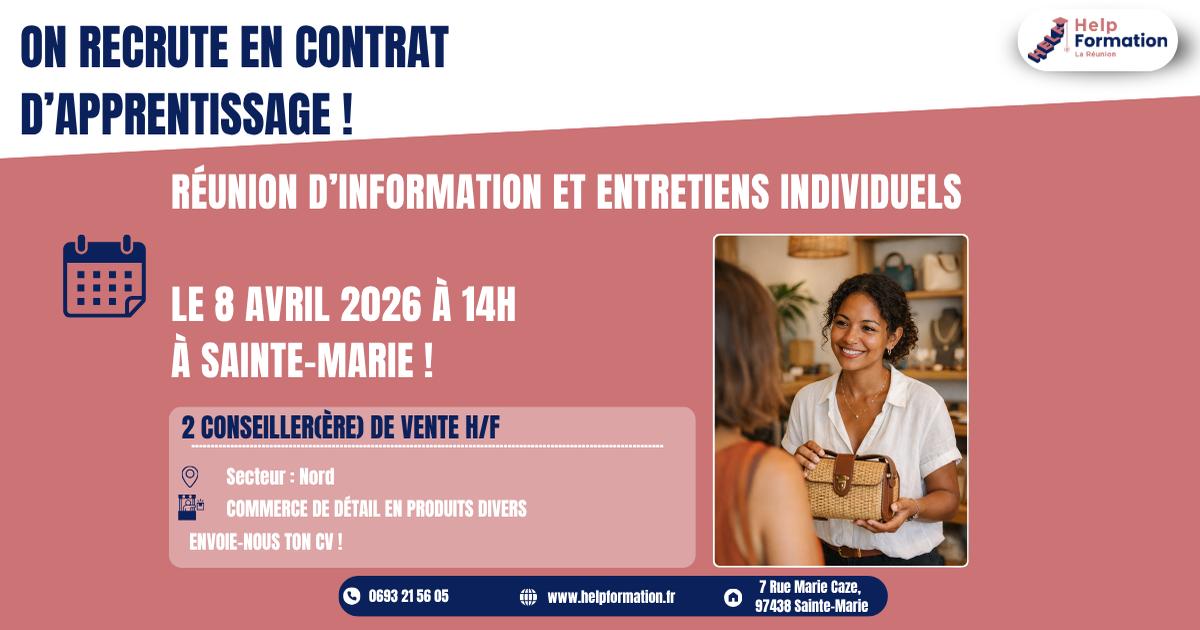 Conseiller(ère) de Vente en commerce de détail en produits divers H/F (contrat d'apprentissage) (08/04/2026)