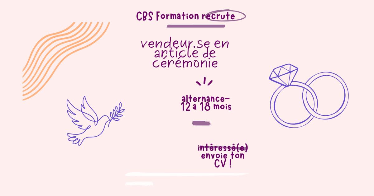 Conseiller de vente dans un magasin d'articles de cérémonie H/F I Saint-Denis I CBS FORMATION