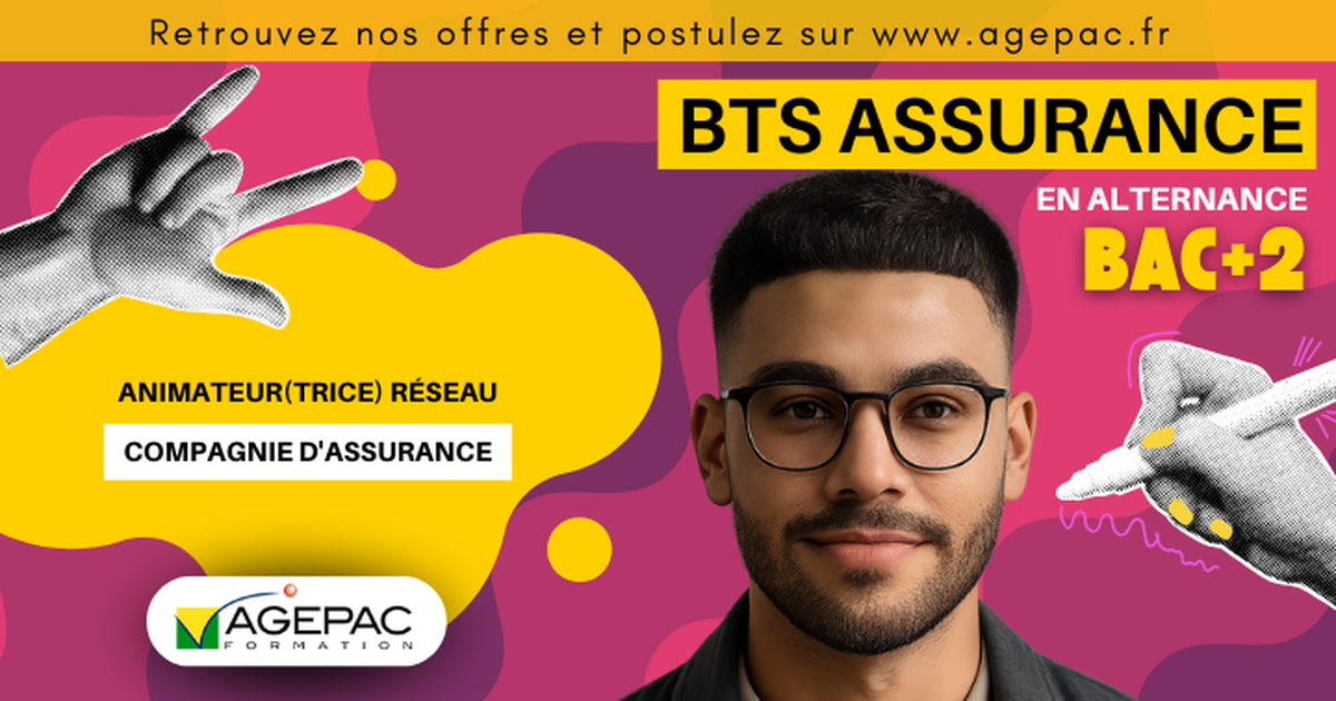 ANIMATEUR(TRICE) RÉSEAU - BTS ASSURANCE EN ALTERNANCE (H/F) - COMPAGNIE D'ASSURANCE | REF0034