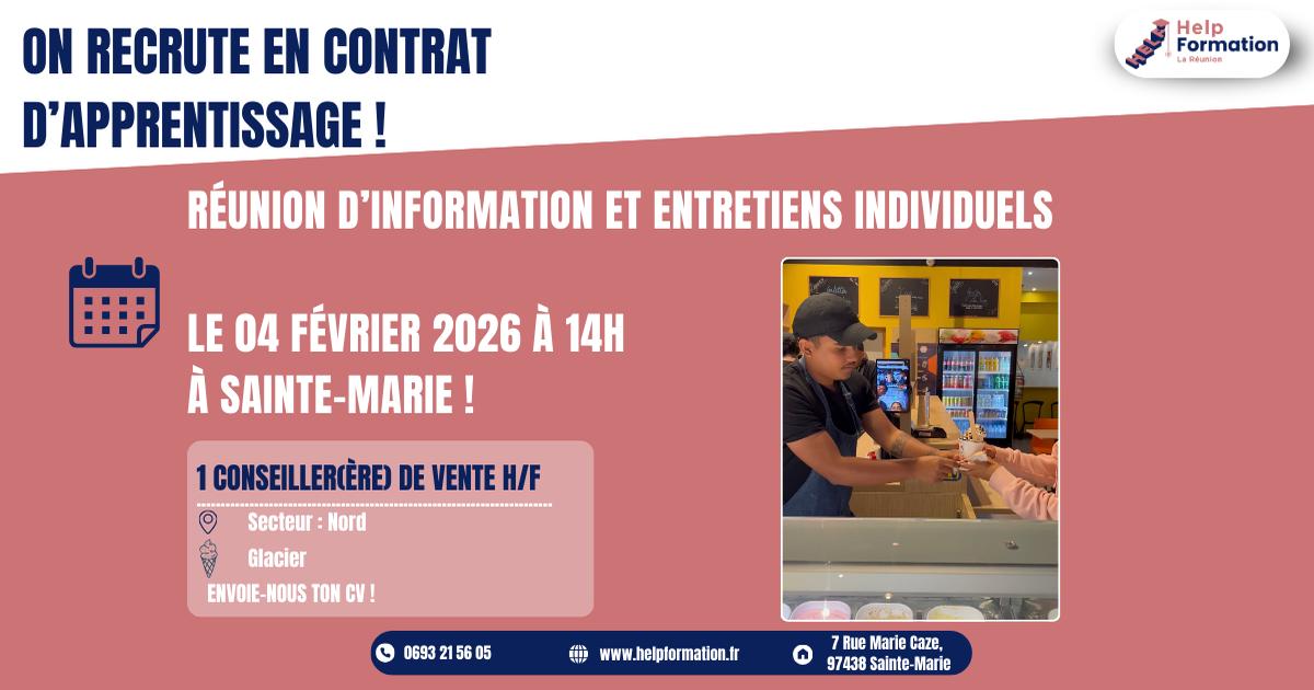 Conseiller(ère) de vente en glacier H/F (Contrat d'apprentissage) (04-02-2026)