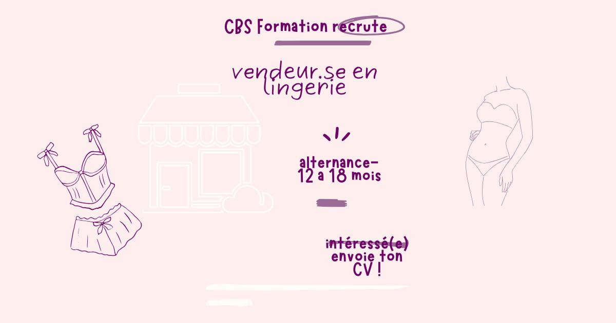 Conseiller de vente dans un magasin de lingerie H/F I Sainte-Marie I CBS FORMATION