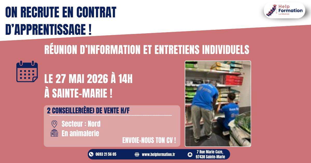 Conseiller(ère) de Vente en animalerie H/F (contrat en apprentissage) (27/05/2026)