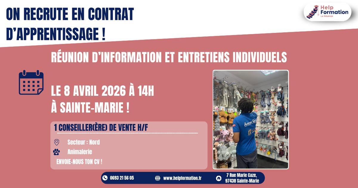 Conseiller(ère) de Vente en animalerie H/F (contrat en apprentissage) (08/04/2026)