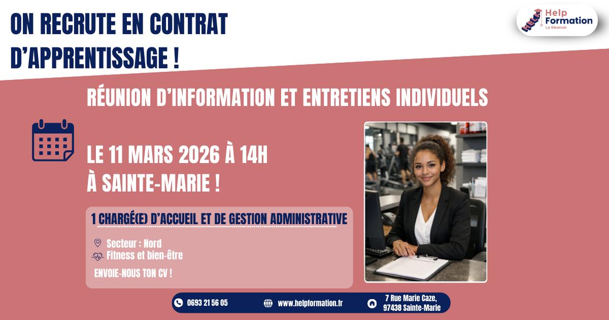 Chargé(e) d'Acceuil et De Gestion Administrative en fitness et bien être H/F (en contrat d'apprentissage) (11-03-2026)