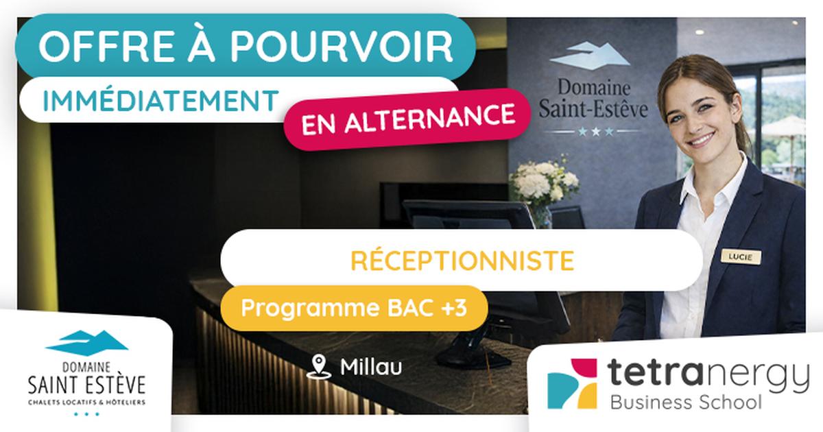 4 RÉCEPTIONNISTES EN ÉTABLISSEMENT TOURISTIQUE (Millau/Rodez/Banassac)