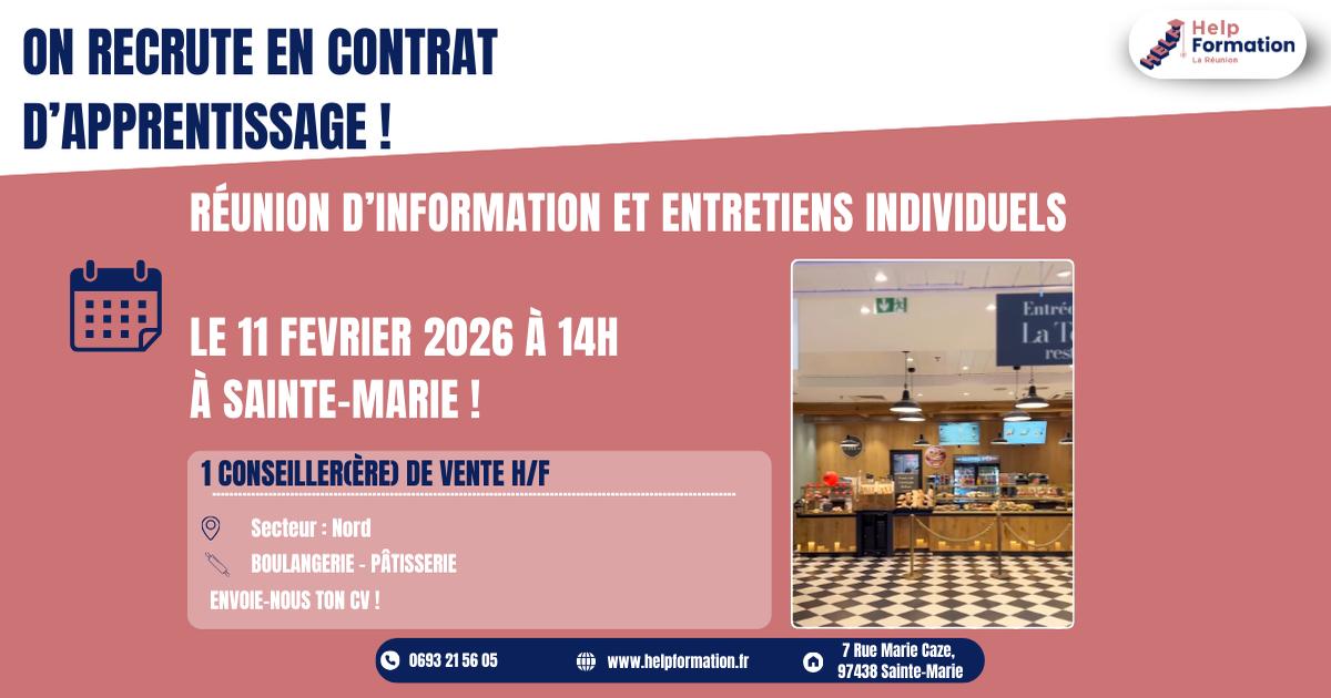 Vendeur en boulangerie et pâtisserie H/F (contrat d'apprentissage) (18/03/2026)
