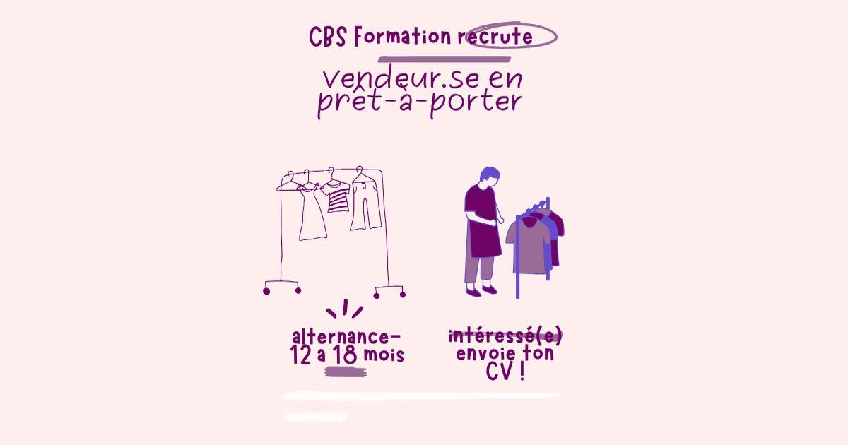 conseiller de vente H/F pret à porter en apprentissage I Saint Gilles I CBS Formation