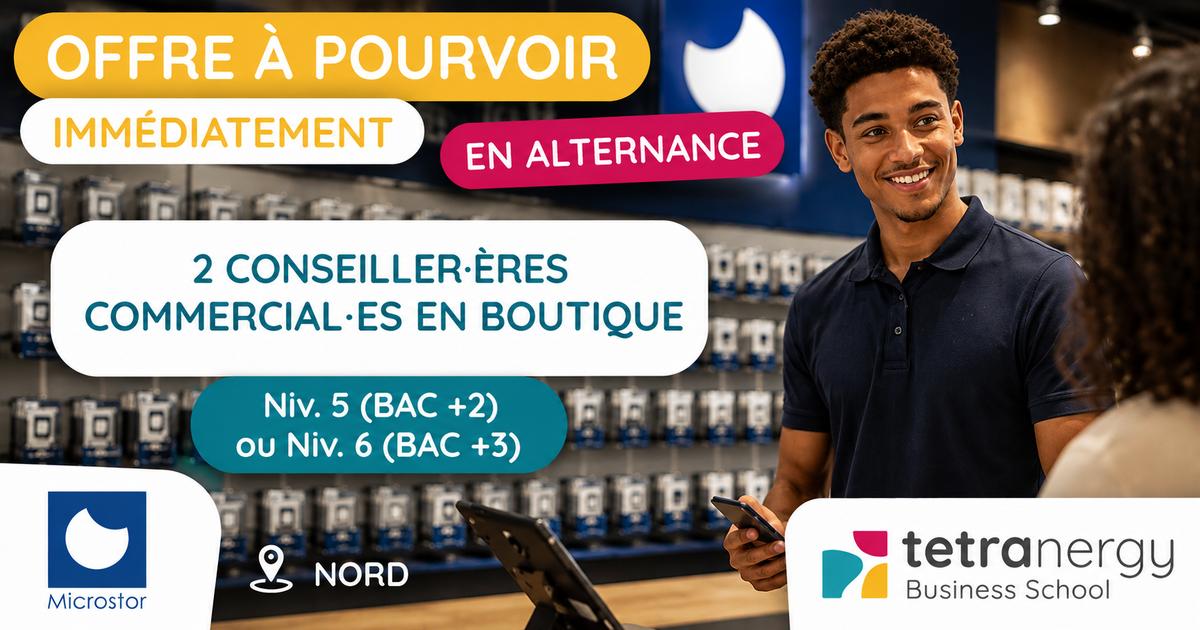 2 CONSEILLERS·ÈRES COMMERCIAL·ES EN BOUTIQUE (Saint-Denis / Sainte-Marie)