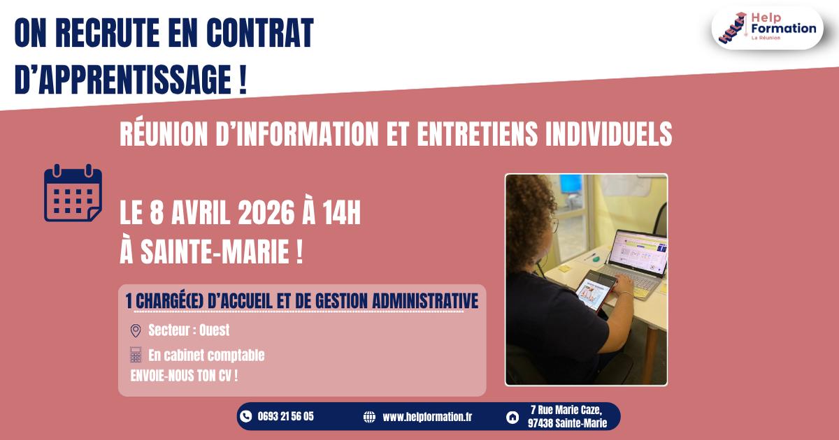 Chargé(e) d'Accueil et De Gestion Administrative en comptabilité H/F (en contrat d'apprentissage) (08/04/2026)