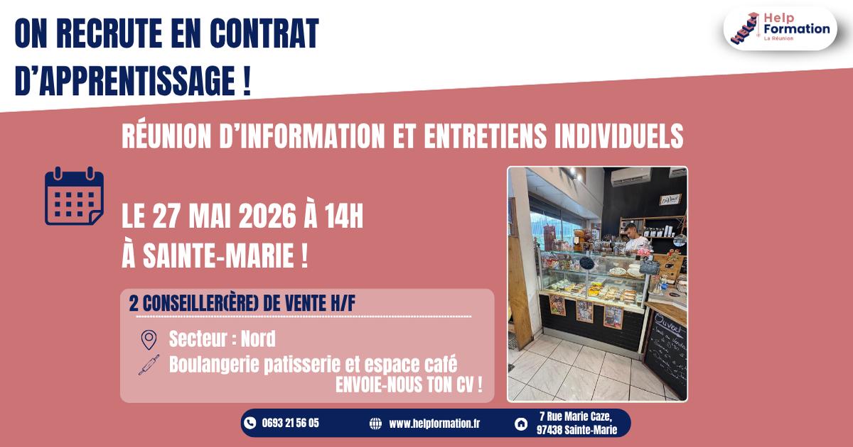 Conseiller(ére) de vente en boulangerie et pâtisserie H/F (contrat d'apprentissage) (27/05/2026)