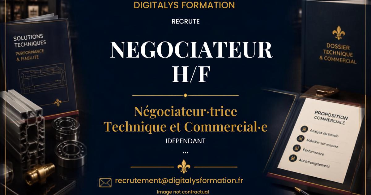 RECRUTE NÉGOCIATEURS TECHNICO-COMMERCIAUX INDÉPENDANTS (H/F)