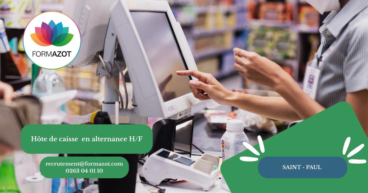 caissière en grande distribution en alternance H/F Saint Paul