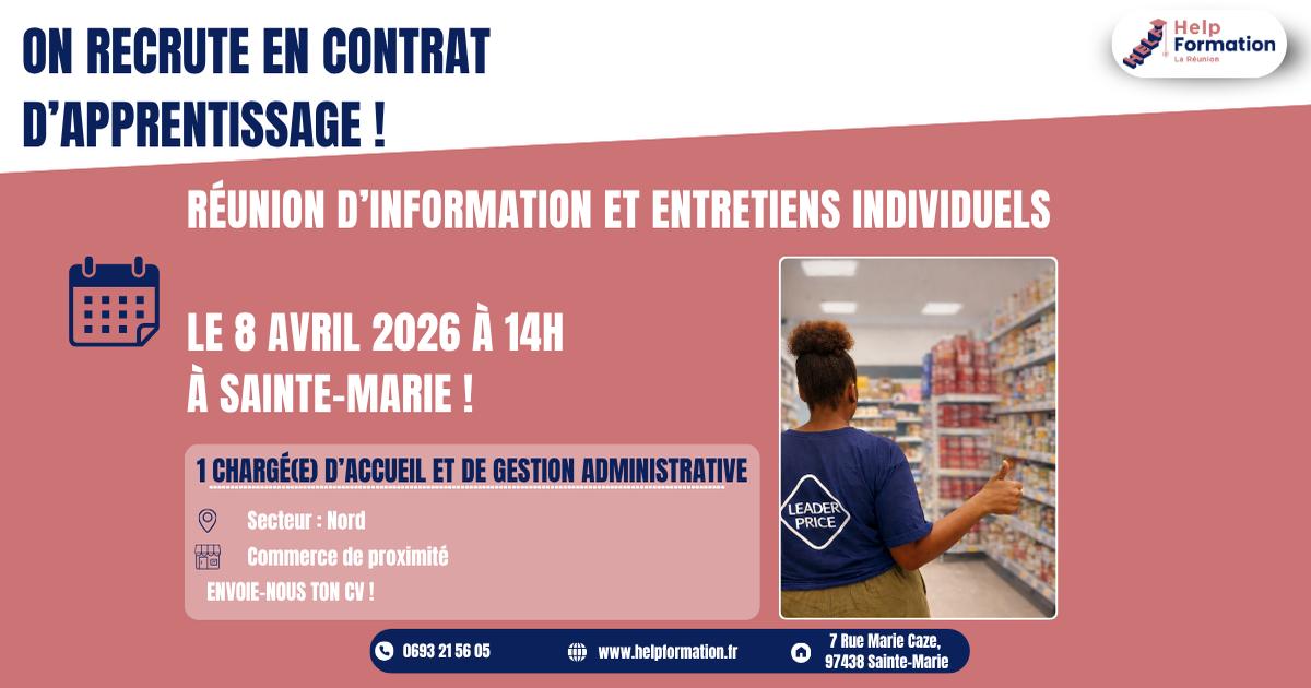 Chargé(e) d'Accueil et De Gestion Administrative en commerce de proximité H/F (contrat d'apprentissage) (08/04/2026)
