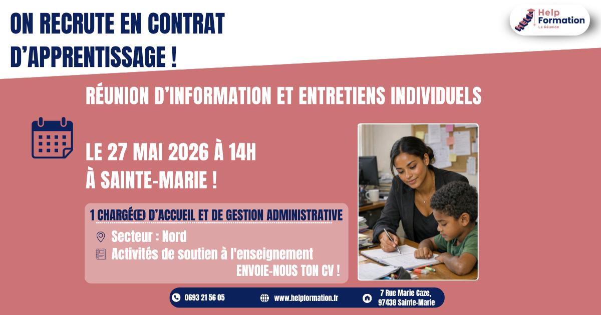 Chargé(e) d'Accueil et De Gestion Administrative en activité et soutien d'enseignement H/F (contrat d'apprentissage) (27/05/2026)