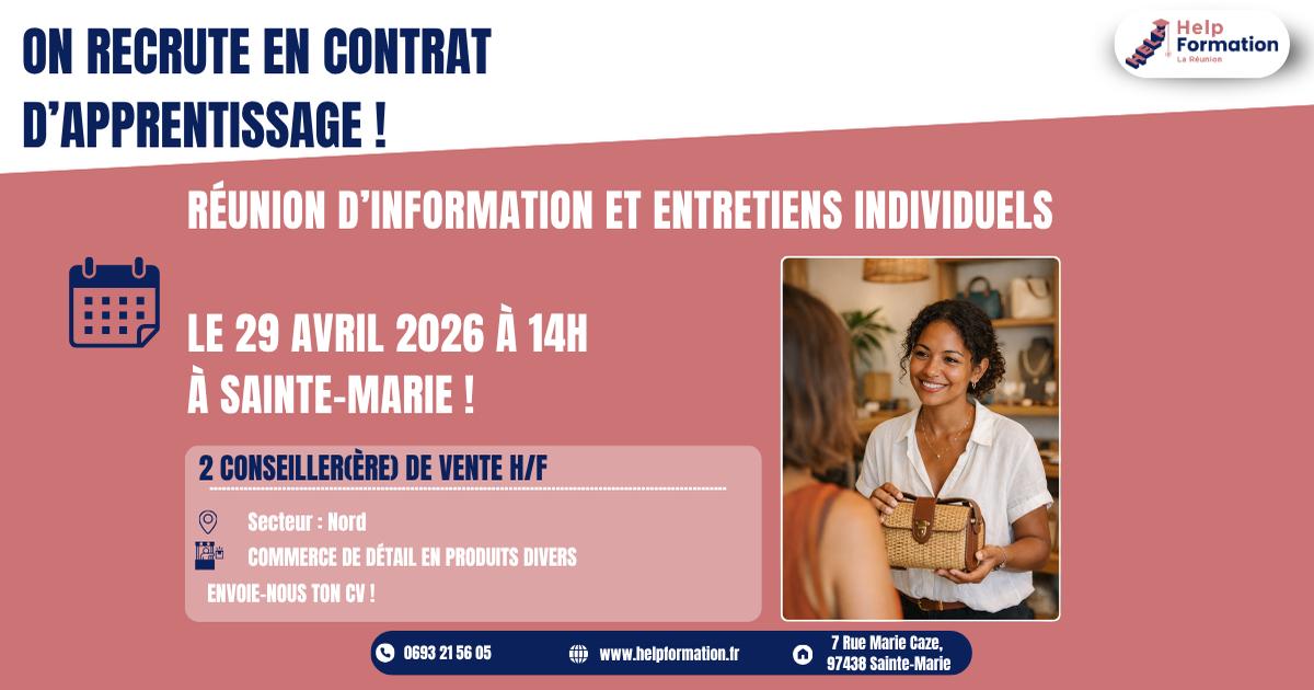 Conseiller(ère) de Vente en commerce de détail en produits divers H/F (contrat d'apprentissage) (29/04/2026)