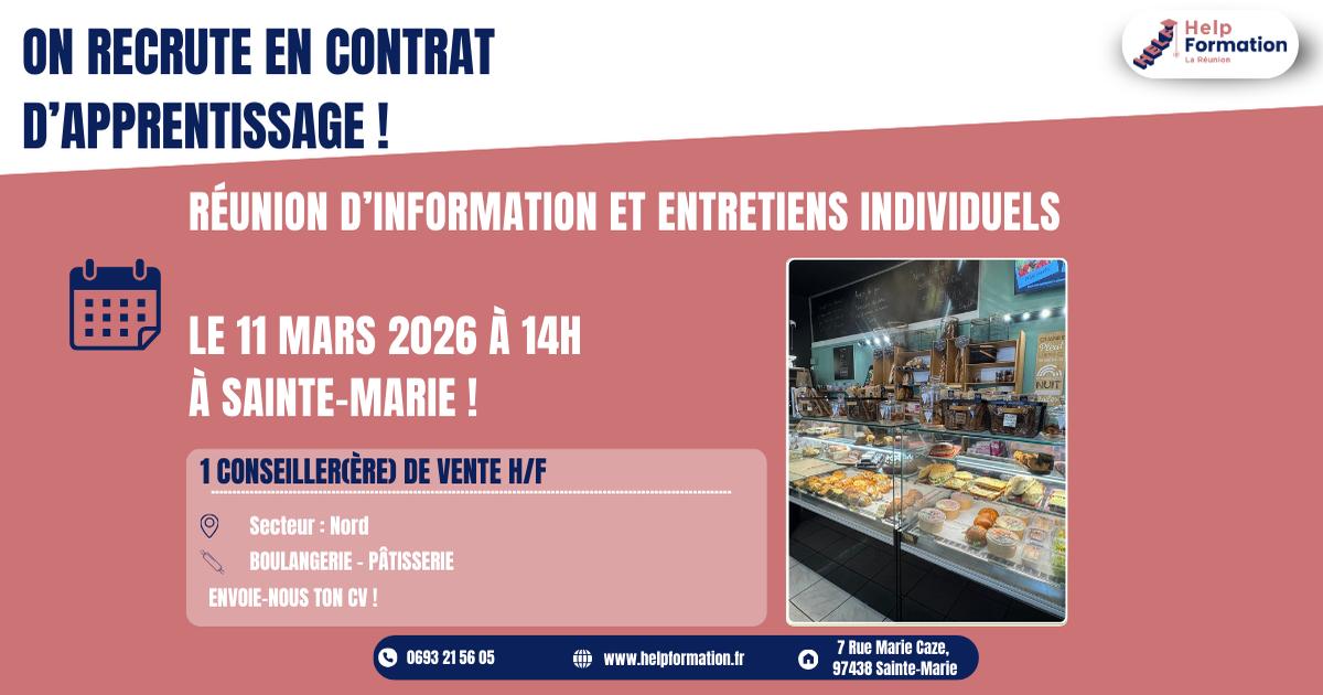 Vendeur en boulangerie et pâtisserie H/F (contrat d'apprentissage) (18/03/2026)