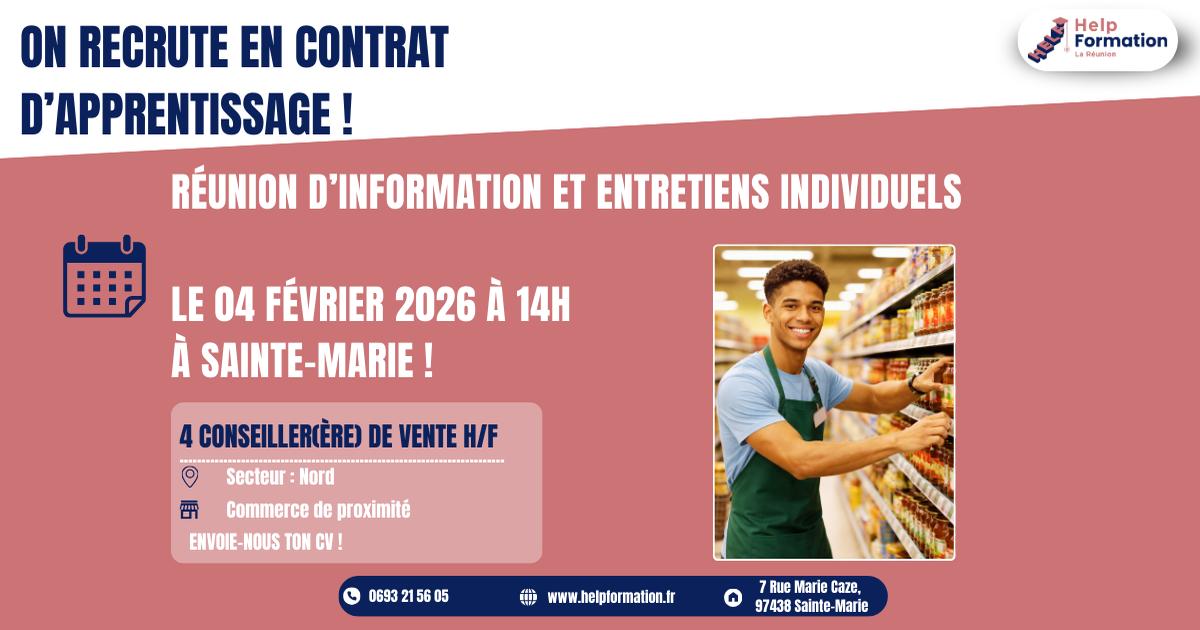 Vendeur en commerce de proximité H/F (en contrat d'apprentissage) (04-02-2026)