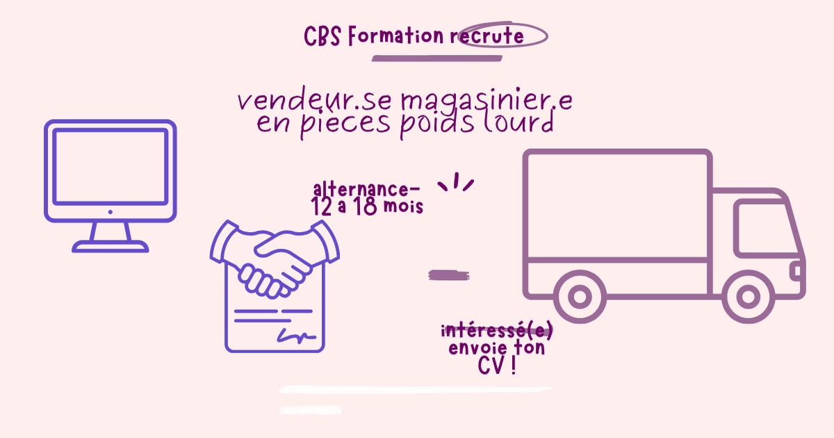 Vendeur Magasinier Pièces Poids Lourds H/F I Saint-Louis I CBS FORMATION