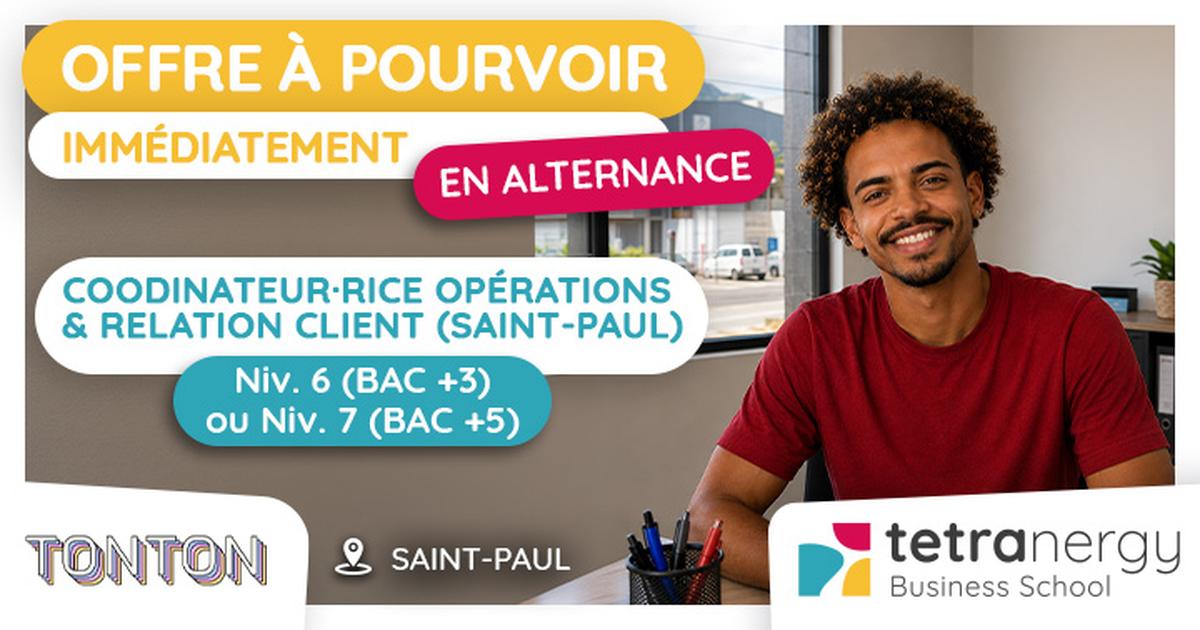 COORDINATEUR·RICE OPÉRATIONS & RELATION CLIENT (Saint-Paul)