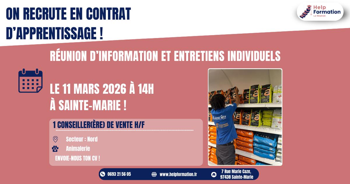 Conseiller(ère) de Vente en animalerie H/F (contrat en apprentissage) (11/03/2026)