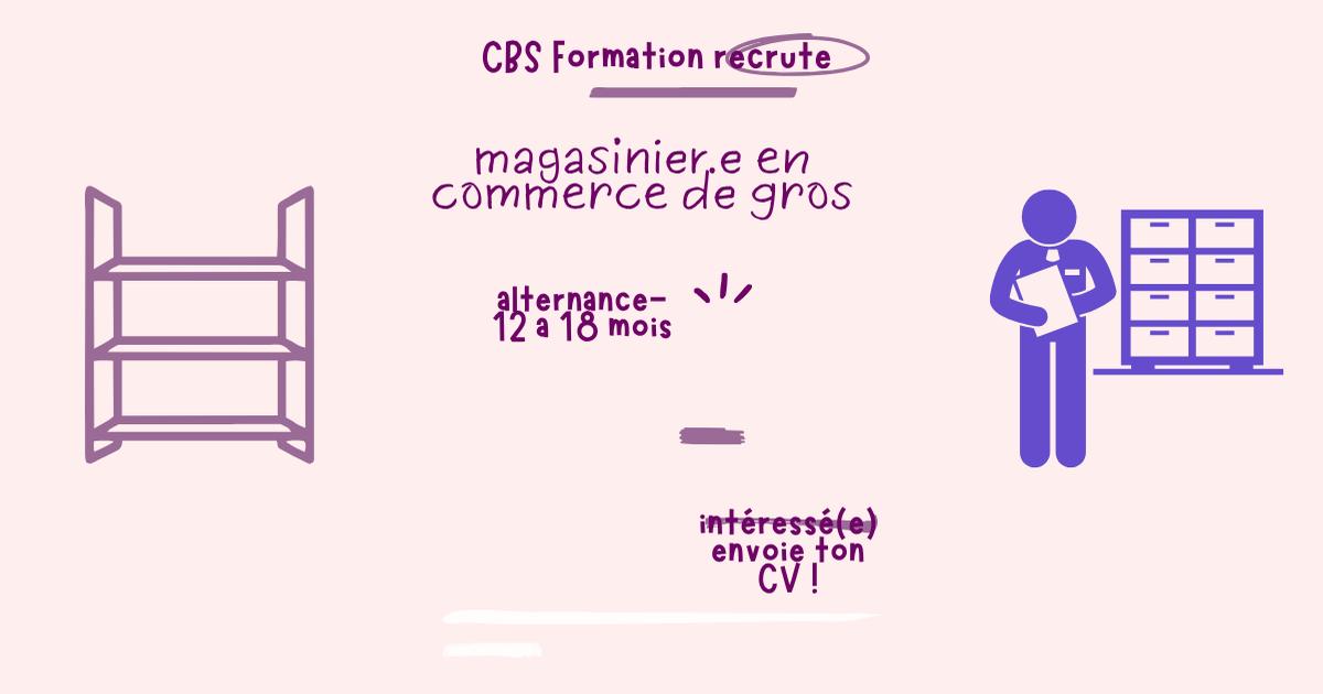 Magasinier Commerce de Gros H/F I Saint-Paul I CBS FORMATION