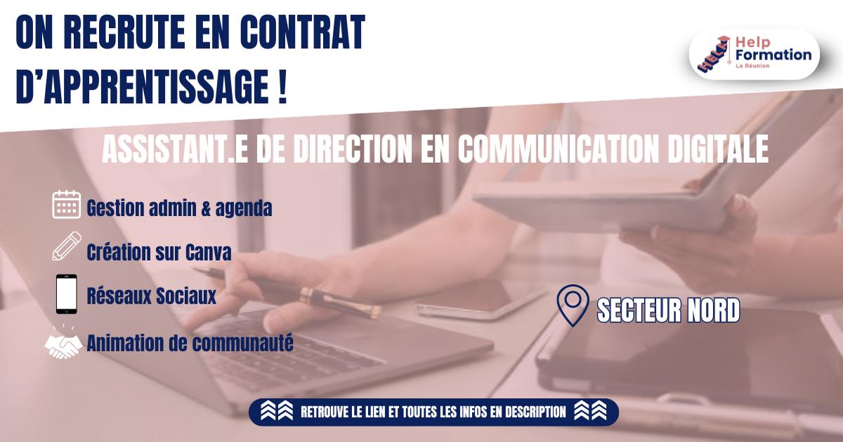 ASSISTANT DE DIRECTION H/F en communication digitale (contrat apprentissage) (12/08/2026)
