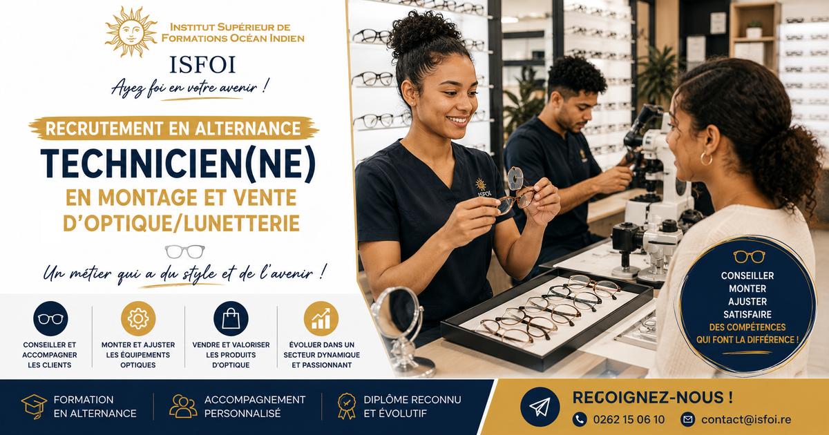 Technicien en montage et vente d'optique/lunetterie H/F