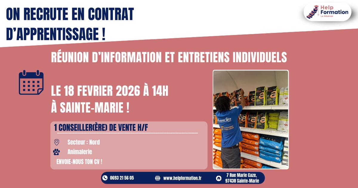 Conseiller(ère) de Vente en animalerie H/F (contrat en apprentissage) (11/02/2026)