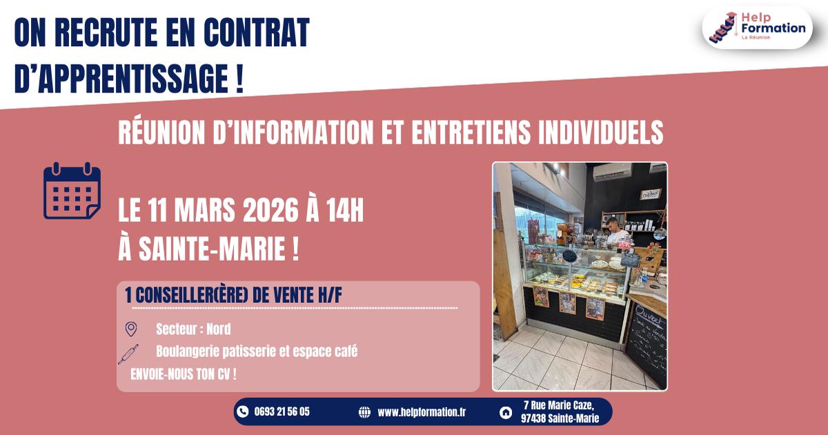 Vendeur en boulangerie / pâtisserie et espace café H/F (contrat d'apprentissage) (18/03/2026)