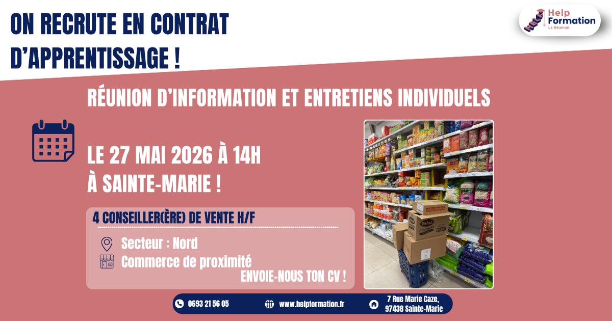 Conseiller(ère) de vente en commerce de proximité H/F (en contrat d'apprentissage) (27/05/2026)