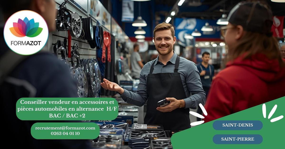 Conseiller vendeur en accessoires et pièces automobiles en alternance H/F - (Saint-Denis / Saint-Pierre)