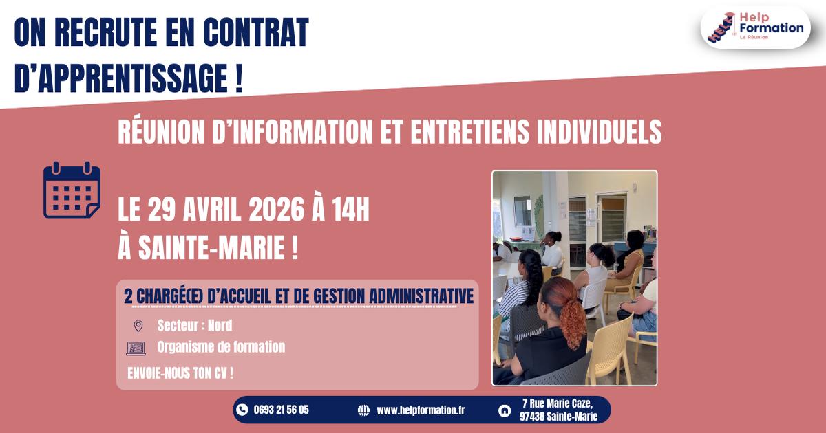 Chargé(e) d'Acceuil et De Gestion Administrative en organisme de formation H/F (contrat d'apprentissage) (29/04/2026)