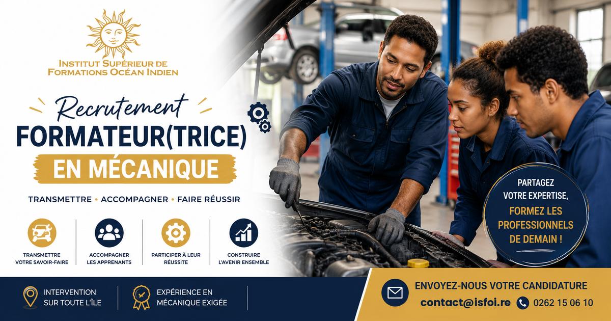 [ISFOI] Formateur Mécanique VL et Moto H/F