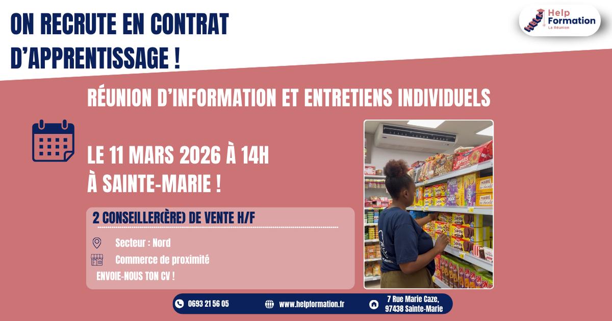 Vendeur en commerce de proximité H/F (en contrat d'apprentissage) (18-03-2026)