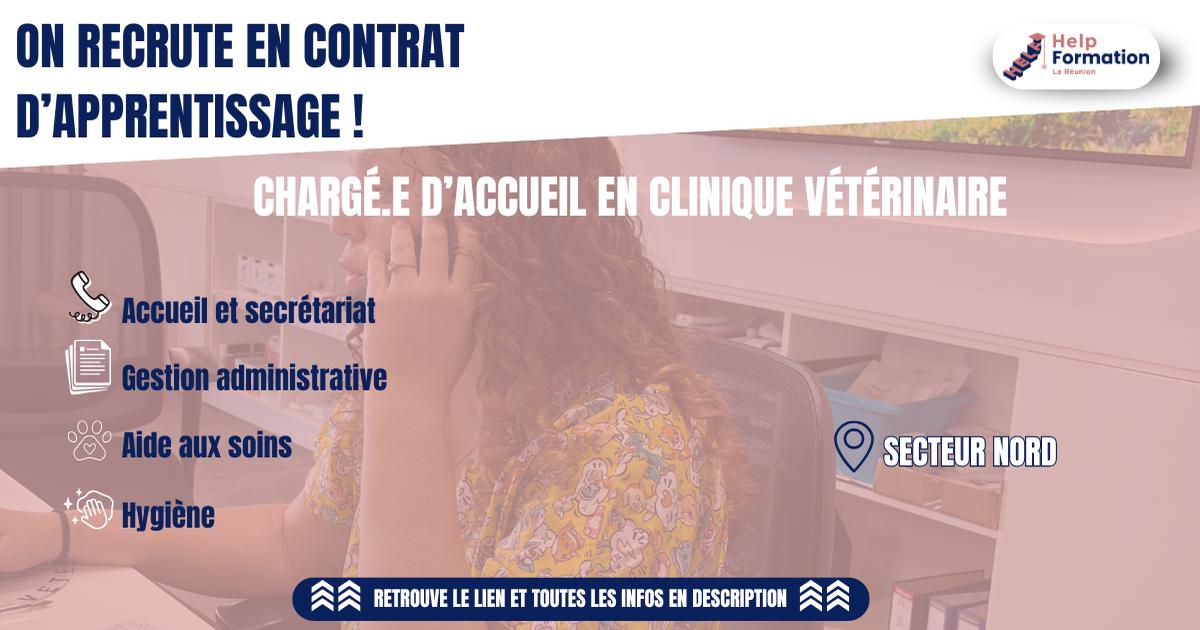 Chargé d'Accueil et De Gestion Administrative H/F en clinique vétérinaire (contrat d'apprentissage) (12/08/2026)